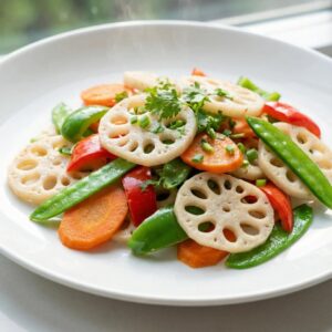 Củ sen xào đậu hũ